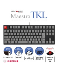 ARCHISS Maestro TKL AS-KBM91/LRGBA Red Axis Black/Grey Keyboard Japanese version