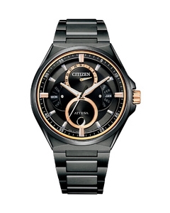 CITIZEN ATTESA Eco-Drive ACT Line black titanium series triple calendar moon phase BU0065-64E Watch Japanese version