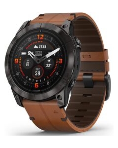 GARMIN EPIX PRO Gen 2 51mm 010-02804-71 Ti Carbon Gray Chestnut Leather Band Smart Watch Japanese version