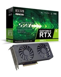 ELSA GeForce RTX 3060 Ti S.A.C LHR GD3060T-8GERSH PCIExp 8GB Graphic Card Japanese version