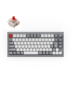 Keychron Q1 QMK Custom Mechanical Keyboard knob version Q1-N1-JIS red axis silver gray Keyboard Japanese version