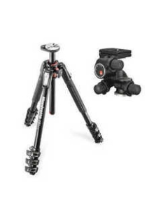 Manfrotto 190 Pro Aluminum 4-steps Tripod + 410 Geared Pan Head Kit JP-MK190A4-410 Camera Tripod Japanese version