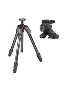 Manfrotto 190go! Carbon 4-steps tripod + 410 geared pan head kit JP-MK190GC4-410 Camera Tripod Japanese version