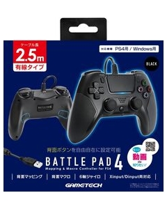 GAMETECH Battle Pad 4 P4F2422 Black Game Pad For PS4 Windows 11/10/8 Japanese version