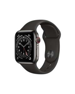 Apple Watch Series 6 GPS+Cellular model 40mm M06X3J/A graphite stainless steel case/black sports band Smart Watch Japanese version