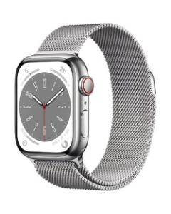 Apple Watch Series 8 GPS+Cellular model 41mm MNJ83J/A silver stainless steel case/Silver-Milanese-Loop Smart Watch Japanese version