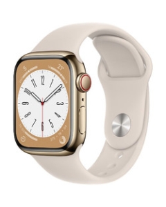 Apple Watch Series 8 GPS+Cellular model 41mm MNJC3J/A Gold stainless steel case/Starlight sports band Smart Watch Japanese version