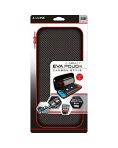 Allone Switch Carbon-like EVA Pouch ALG-NSEVRD Black x Red Case Pouch For Switch Japanese version