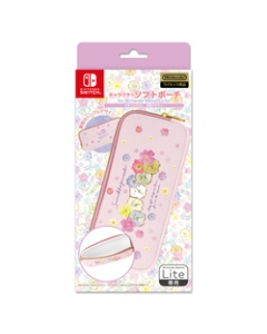 iLEX Sumiko Gurashi Character Soft Pouch for Nintendo Switch Lite ILXSL351 Watercolor Flower Case Pouch For Switch Lite Japanese version