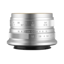 Camera Lens 7artisans 25mm F1.8 25M43S Silver for Micro Four Thirds Small