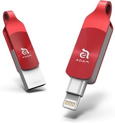 ADAM elements iKlips DUO+ ADRAD128GKLDPARJ 128GB red USB Flash Drive small