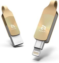 ADAM elements iKlips DUO+ ADRAD128GKLDPGAJ 128GB gold USB Flash Drive small