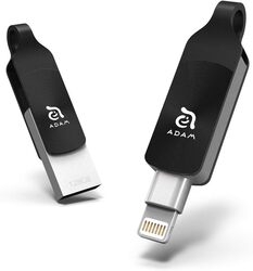 ADAM elements iKlips DUO+ ADRAD128GKLDPRXJ 128GB black USB Flash Drive small