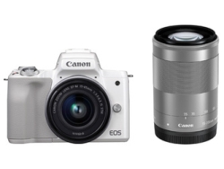 DSLR Camera CANON EOS Kiss M Double Zoom Kit White Small