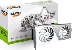 Inno3D GeForce RTX 4060 TWIN X2 OC WHITE N40602-08D6X-173051W PCIExp 8GB Graphic Card Small