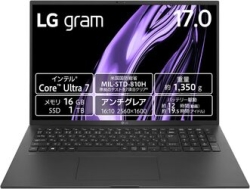 LG electronics LG gram 17Z90S-MA78J Obsidian Black Notebook Small