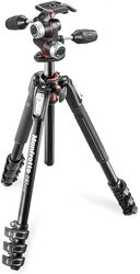 Camera Tripod & Monopod Manfrotto 190 Pro Aluminum Tripod 4 Shelves + 3-Way Pan Head Kit MK190XPRO4-3W Small