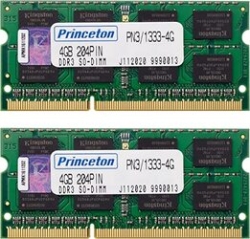 Memory Princeton PAN3/1333-4GX2 S.O.DIMM DDR3 PC3-10600 4GB 2-Disc Mac