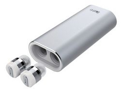 ROA International Beat-in Power Bank silver Earphone Headphone Small