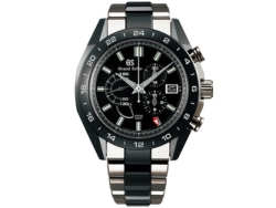 SEIKO Grand SEIKO Black Ceramics Collection Spring Drive Chronograph GMT SBGC223 Watch Small