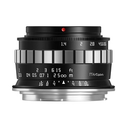 Camera Lens Signature artisan optics TTArtisan 23mm f/1.4 C black X silver Canon RF use Small