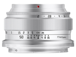 Camera Lens Signature artisan optics TTArtisan 50mm f/2 (S) silver wisteria film use Small