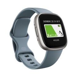 Smart Watch Fitbit Fitbit Versa 4 Waterfall Blue/Platinum Aluminum Electronic Goods Wearable Devices Small