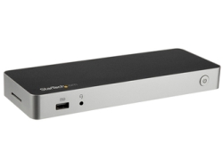 USB Hub StarTech.com DK30CHDDPPD Black & Silver Small