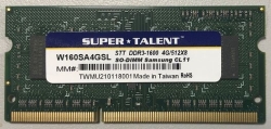 SUPER TALENT W160SA4GSL SODIMM DDR3L PC3-12800 4GB Memory small