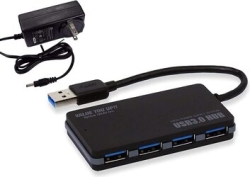 USB Hub SystemTalk USB3-HUB4SA Black Small