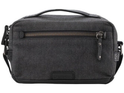 Camera Bag Ten Baku par-6 shoulder bag 637-405 gray canvas/black leather Small