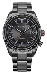 CITIZEN ATTESA ACT Line black titanium series Eco drive radio time signal direct flight CB0286-61E Watch Small