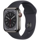 Apple Watch Series 8 GPS+Cellular Model 41mm MNJJ3J/A Graphite Stainless Steel Case/Midnight Sports Band Smart Watch Japanese version