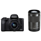 Canon EOS Kiss M Double Zoom Kit Black Mirrorless Camera Japanese version