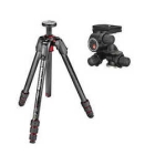 Manfrotto 190go! Carbon 4-steps tripod + 410 geared pan head kit JP-MK190GC4-410 Camera Tripod Japanese version