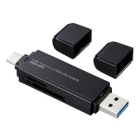 Sanwa Supply ADR-3TCMS6BK USB/USB Type-C Black Memory Card Reader Japanese version