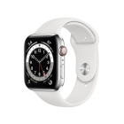 Apple Watch Series 6 GPS+Cellular model 44mm M09D3J/A silver stainless steel case/white sports band Smart Watch Japanese version