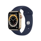 Apple Watch Series 6 GPS+Cellular model 44mm MJXN3J/A gold stainless steel case/deep navy sports band Smart Watch Japanese version