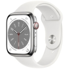 Apple Watch Series 8 GPS+Cellular model 45mm MNKE3J/A Silver stainless steel case/white sports band Smart Watch Japanese version