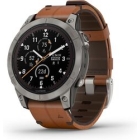 GARMIN fenix 7 Pro Sapphire Dual Power 010-02777-82 Ti Carbon Gray/Chestnut Leather Band Smart Watch Japanese version