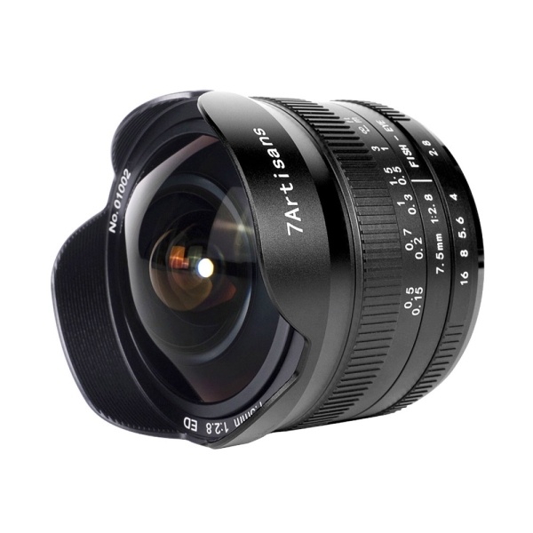 Camera Lens 7Artisans 7.5mm f/2.8 FISH-EYE II ED 75MB-II for Canon M Lense