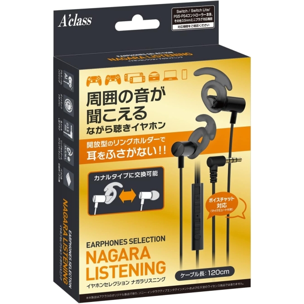 A"class SASP-0648 Black Earphone Headphone