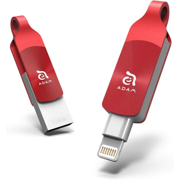 ADAM elements iKlips DUO+ ADRAD128GKLDPARJ 128GB red USB Flash Drive