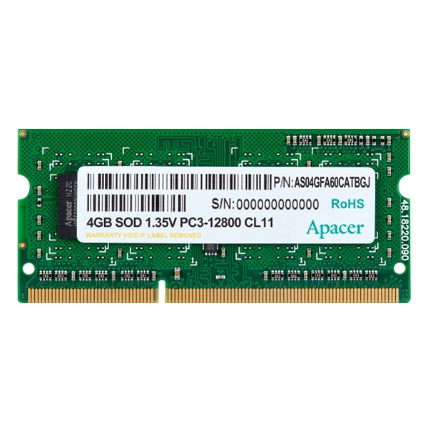 Memory Apacer DV.04G2K.KAM S.O.DIMM DDR3 PC3-12800 4GB