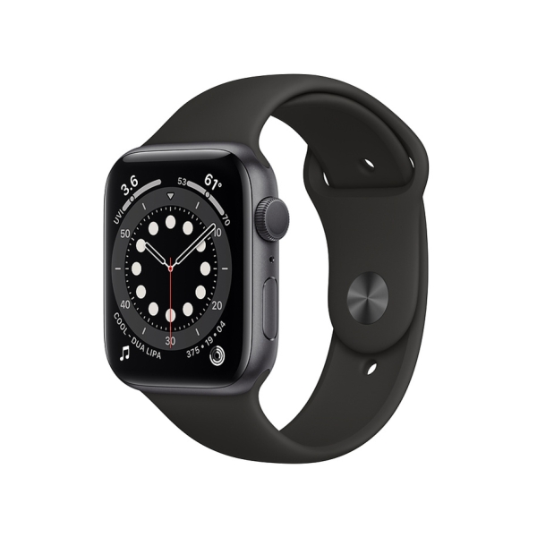 Apple Watch Series 6 GPS Model 44mm M00H3J/A Black Sport Band Smart Watch