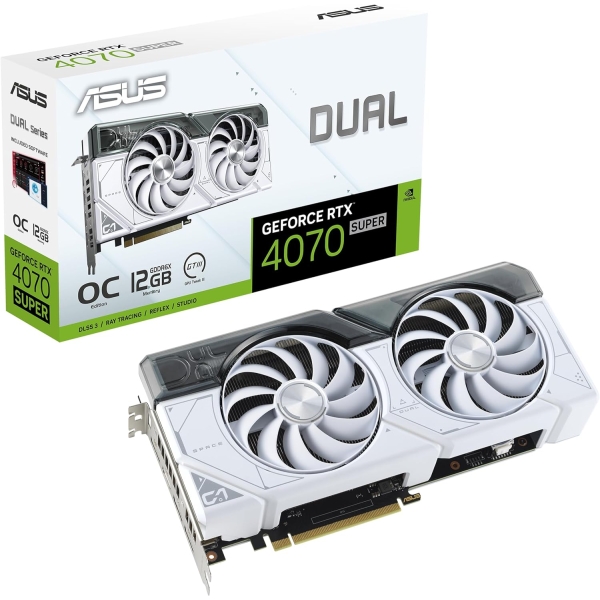 ASUS DUAL-RTX4070S-O12G-WHITE PCIExp 12GB Graphic Card