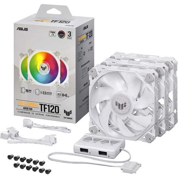 Case Fan ASUS TUF GAMING TF120 WHITE ARGB 3IN1 white Case Fan