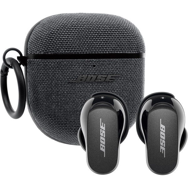 BOSE QuietComfort Earbuds II Bundle with Fabric Case Cover triple black Earphone Headphone