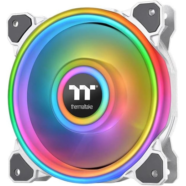 Case Fan Thermaltake Riing Quad PLUS 12 RGB Single Pack CL-F100-PL12SW-C white Computers Computer Components