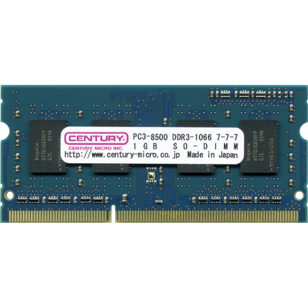 Memory CENTURY MICRO CD1G-SOD3U1066 S.O.DIMM DDR3 PC3-8500 1GB